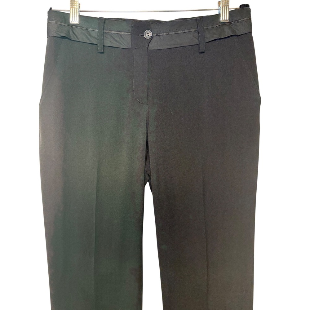 D&G Dolce & Gabbana‎ Womens Black Straight Leg Dress Pants Satin Trim Sz 44 (10) - Picture 3 of 14